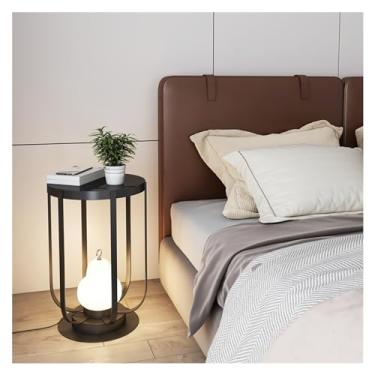 Imagem de Luminária de chão Luminária de chão com prateleira para mesa centro, luminárias decoração industrial(Preto)