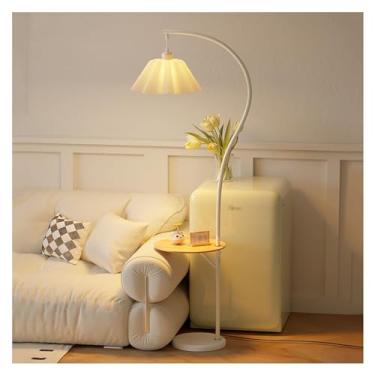 Imagem de Luminária de chão Luminária de chão para sala estar, base mármore, luminária cabeceira para quarto, com bandeja armazenamento, candeeiro mesa em pé