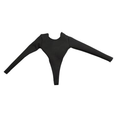 Imagem de oshhni Roupa para Figura de ação em Escala 1/6, Macacão, Maiô de Manga Longa e Elegante para Bonecas Femininas de 30 cm (12 polegadas), Preto