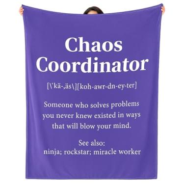 Imagem de Maysing Presentes de Coordenador de Caos Presente de Aposentadoria para Mulher Homem Cobertor Macio Agradecimento Presentes de Apreciação para Chaos Coordenador Assistente Social Líder Colega de