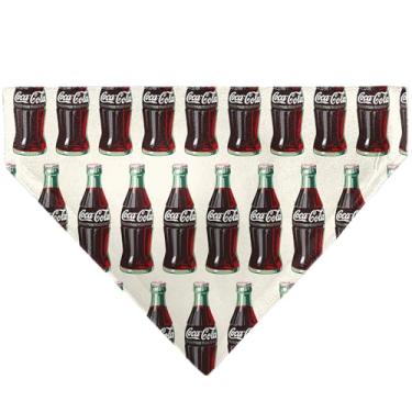 Imagem de Bandana para animais de estimação Coca-Cola com colagem de garrafas de vidro, colagem, branca, apenas bandana