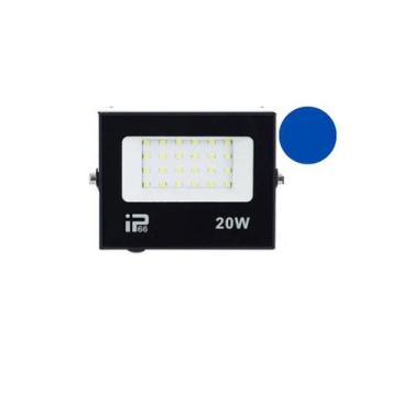 Imagem de Refletor Holofote LED 20W Azul - Iluminação Eficiente e Econômica - no