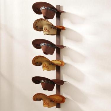 Imagem de Chapeleiro de cowboy TIPSYTREE para montagem em parede, metal de madei