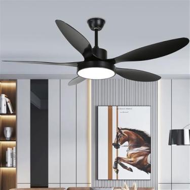 Imagem de Ventilador de teto moderno nórdico com controle remoto, luminária elétrica de luxo para sala de estar, restaurante, quarto, escritório, hotel e villa, com LED (Estilo 25, 1 unidade)