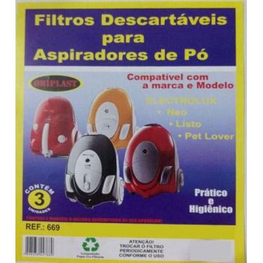 Imagem de Kit c/3 Sacos Descartáveis Aspirador Electrolux Neo Listo - Oriplast