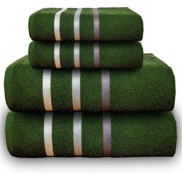 Imagem de Jogo De Toalhas 4 Peças Teka Dry 100% Algodão, Verde