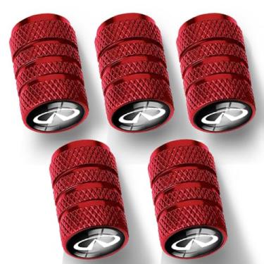 Imagem de 5 peças de tampas de haste de válvula de pneu, tampa de válvula protetora de pneu automotivo de metal, para Infiniti QX50 Q50 Q70 Q70L Q60 QX30 QX60 QX80 todos os modelos tampa de roda, peças de pneu