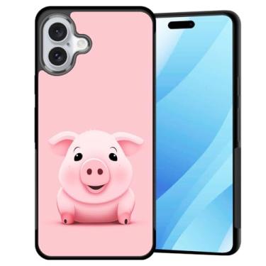 Imagem de BFUKVOU Capa para iPhone 17, capa rígida de policarbonato + TPU macio, antiderrapante, ultrafina, capa protetora à prova de choque para iPhone 17 de 6,3 polegadas 2025, fofo desenho porco bebê
