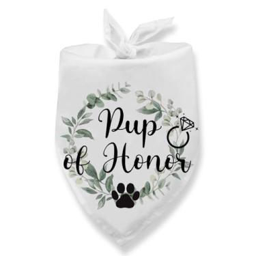 Imagem de Bandana Dog of Honor, presente de noivado para casais, bandanas de casamento, presentes de casamento, bandana para cães, anúncio de noivado, cachecol para animais de estimação pequenos e médios