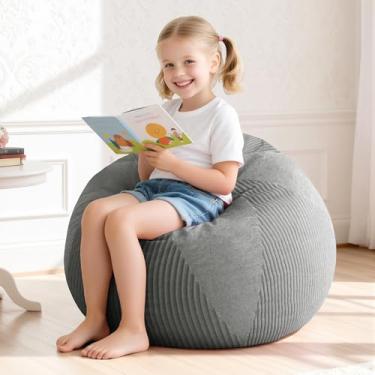 Imagem de Homguava Poltronas para pufe de 6,5 m em forma de gota, confortável, espuma viscoelástica para adolescentes, veludo envelhecido e veludo cotelê, capa lavável para sala de estar, casa (veludo