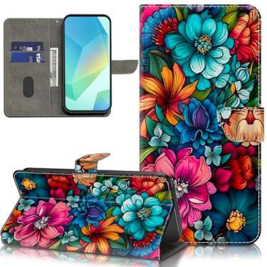 Imagem de ALILANG Capa para Samsung Galaxy A25 5G, carteira de couro PU com suporte para cartão de função de pé e alça de pulso para Galaxy A25 - Capa de telefone - Flores