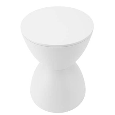 Imagem de Banqueta Em Forma de Ampulheta de Plástico Moderno Simples Estilo Nórdico Redondo Banqueta para Banheiro (Branco)