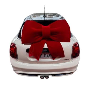 Imagem de Laço Decorativo Gigante de Veludo Vermelho, Estruturado, para Carro e Moto, Decoração de Fachada