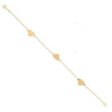 Imagem de Pulseira Veneziana Coração Feminina De Ouro 18k Maciça - DR Joias
