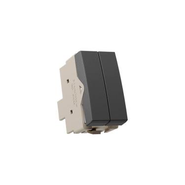 Imagem de Módulo Interruptor Duplo Simples Margirius Sleek Colors 10A Grafite