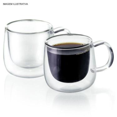 Imagem de Conjunto De 2 Xícaras Para Café Parede Dupla 80ml