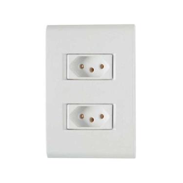 Imagem de Conjunto 2 Tomadas 3p 10a Tramontina - Linha Liz Branca - Modular Com Parafusos