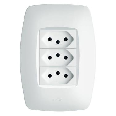Imagem de Conjunto 3 Tomadas 2p+t 20a 250 Volts Elegance - 3129 - Fame Cj3 Tomadas 2p+t 20a-250v Elegance Fame 092.3129.4