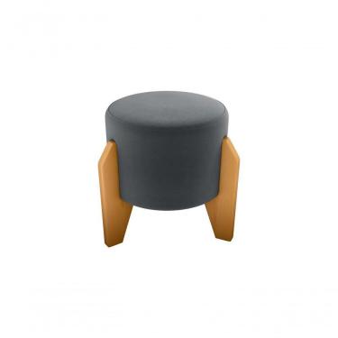 Imagem de Puff Decorativo Descanso Luxo Orginal Premium Veludo Cinza Matrix
