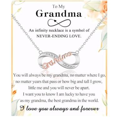 Imagem de Enfeites de meia para meninas e mulheres, To My Mom Daughter Grandma Granddaughter Infinity Necklace Jewelry Christmas Valentines Mothers Day Easter Birthday Graduation Gifts for Girls Teens Women