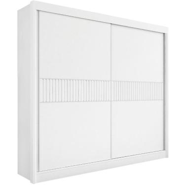 Imagem de Guarda Roupa Cancun Ripado Branco 2 Portas 6 Gavetas D?doro