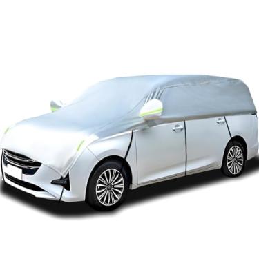Imagem de Guuffe Capa para metade do carro para para-sol, metade do carro, capa de neve, impermeável, universal, prata com algodão (SUV/MPV)