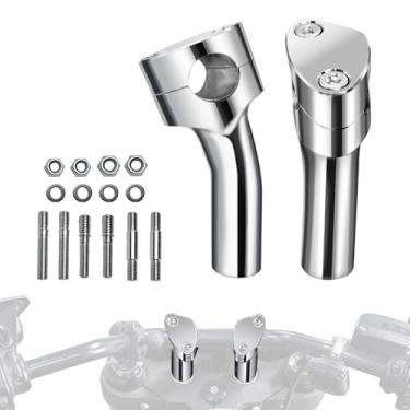 Imagem de Elevador de guidão de motocicleta para Harley, Hutexico de uma peça, 10 cm, universal, para guidão de 2,5 cm, Dyna Sportster 883 Softail Shadow 750 Vulcan 900 (cromado)