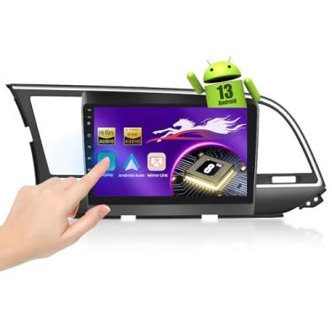 Imagem de [8 núcleos 4 + 64 GB] Estéreo automotivo para Hyundai Elantra 2016-2018 com tela sensível ao toque de 9 polegadas, rádio veicular Android 13 sem fio Carplay Android Auto BT5.1/DSP/áudio de alta