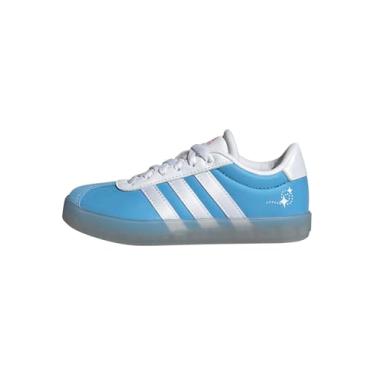 Imagem de adidas Tênis infantil unissex Disney Vl Court 3.0, Cinderella/Semi Blue Burst/Branco/Rosa lúcido, 13 Little Kid