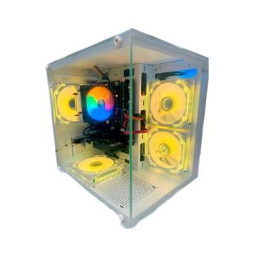 Imagem de Gabinete Gamer Aquário Com 4 Fans Rgb Vidro Temperado - Branco - HAYOM