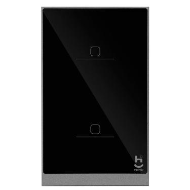 Imagem de Interruptor Inteligente 2 Teclas Conexão Zigbee Compatível com Assistente de voz, IOS e Android Preto - Geonav