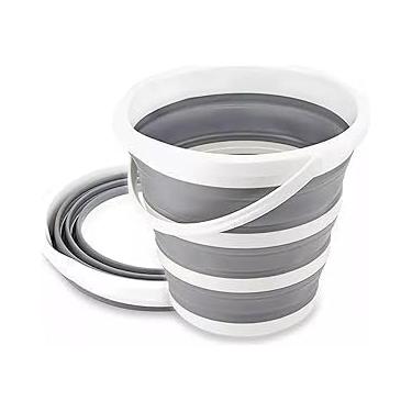 Imagem de Balde Dobrável Retrátil Silicone 15 Litros Com Alça Pegador Multiuso Flexível Plástico Portátil Limpeza Compacto Resistente Bacia Cesto