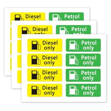 Imagem de 24 adesivos diesel e adesivos de gasolina, etiquetas de lembrete de tampa de combustível para tampa de combustível e tanque (70 x 25 mm)