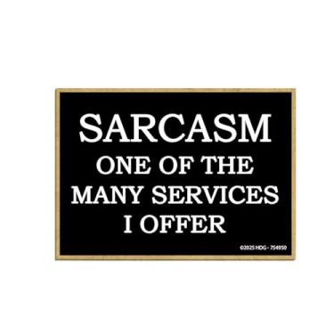 Imagem de Honey Dew Gifts, Sarcasmo Um dos muitos serviços que ofereço, imãs engraçados de geladeira, decorações de armários, ímã de geladeira sarcástico, acessórios de humor adulto, 6,3 cm por 3,5 polegadas