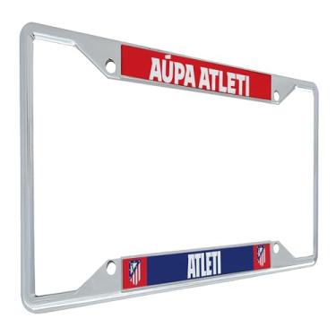 Imagem de Desert Cactus Atletico Madrid Moldura de placa de licença Atleti de Madrid Suporte de etiqueta de carro de futebol espanhol para frente ou traseira do carro oficialmente licenciado em metal (moldura