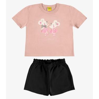 Imagem de Conjunto Infantil Blusa com Shorts Rovi Kids Rosa - Rovitex Kids, 4, R