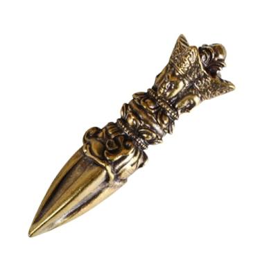 Imagem de Decoração de pilão Vajra de latão vintage exclusivo para decoração de mesa pequena para escritório em casa, sala de estar, peça de arte de latão chique