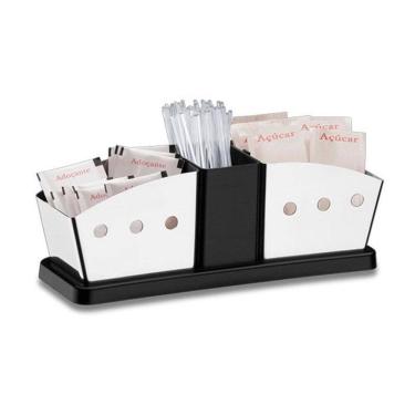 Imagem de Suporte Porta Saches Inox Cafe Adocante Açucar Restaurante