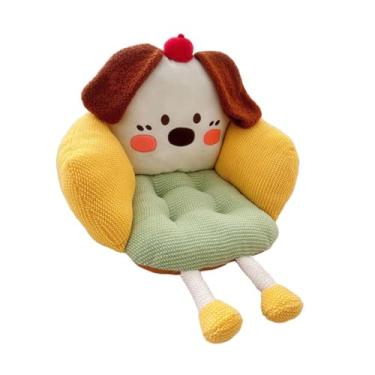 Imagem de Ｂｅｓｇａ Almofada de assento fofa com encosto e apoio de braços, confortável para usar no chão, antiderrapante, ideal para festas, inauguração de casa, sala de, Apoio de Braço Amarelo