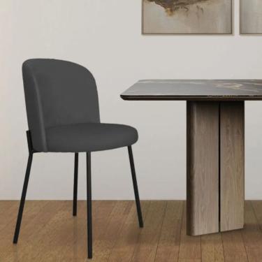 Imagem de Cadeira Para Sala De Jantar Ayla De Ferro Com Pintura Eletroestática - élpis Móveis Preto