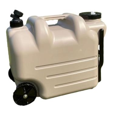 Imagem de UGPLM Recipiente de água para acampamento, tanque de água com, rodas, dispensador de bebidas de grande capacidade, balde para pesca, churrasco de, Cáqui