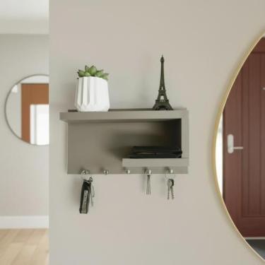 Imagem de Porta chaves Cinza em MDF Organizador Decoração para casa - AMBIENTARE