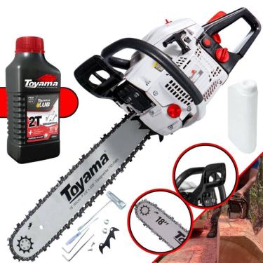 Imagem de Motosserra Toyama TCS58H Á Gasolina 2T 55cc 3,2HP 12.000RPM Robusta e de Alta Potência + ÓLEO LUBRIFICANTE 2T