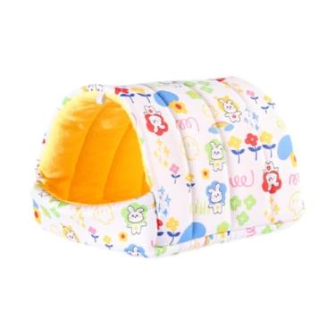 Imagem de IEUDNS Cama portátil e aconchegante para hamster, casinha, abrigo, lavável e semiaberto, quente para gerbil, furão, ouriço porquinho-da-índia, L