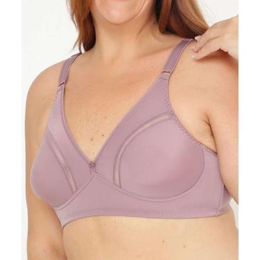 Imagem de Sutiã Plus Size Sem Aro E Sem Bojo Recorte Tela Marisa-51460, 54, Roxo