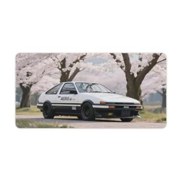 Imagem de HouLaiZhe JDM Tapetes de mesa para carro, árvore de cerejeira, retrô, Ae86, mouse pads para jogos, tapetes grandes para teclado de mesa, computador, 30 x 60 cm