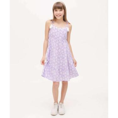 Imagem de Vestido Juvenil Estampa Flores Tassel Marisa Tam 10 a -55034, 16, Lilá
