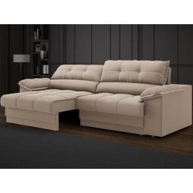 Imagem de Sofá com Carregador USB Retrátil Reclinável Mimo 2,30m Velosuede Capuc