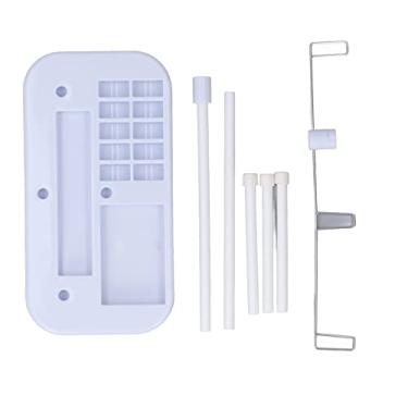 Imagem de Suporte de linha para máquina de costura, suporte de linha fácil de pendurar, carretel triplo destacável, plástico e aço inoxidável, para bordado doméstico