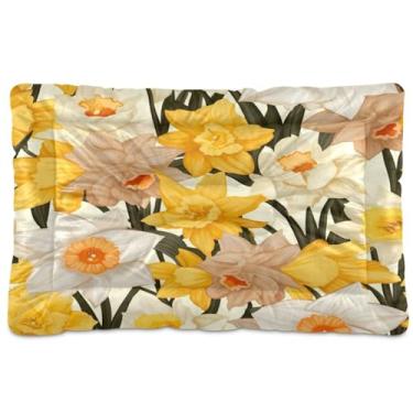 Imagem de Wassud Narciso Garden cama de cachorro com corações desenhados à mão, cama grande para cães ao ar livre, tapete lavável para animais de estimação, cama de gato para dormir, viagens 91 x 61 cm